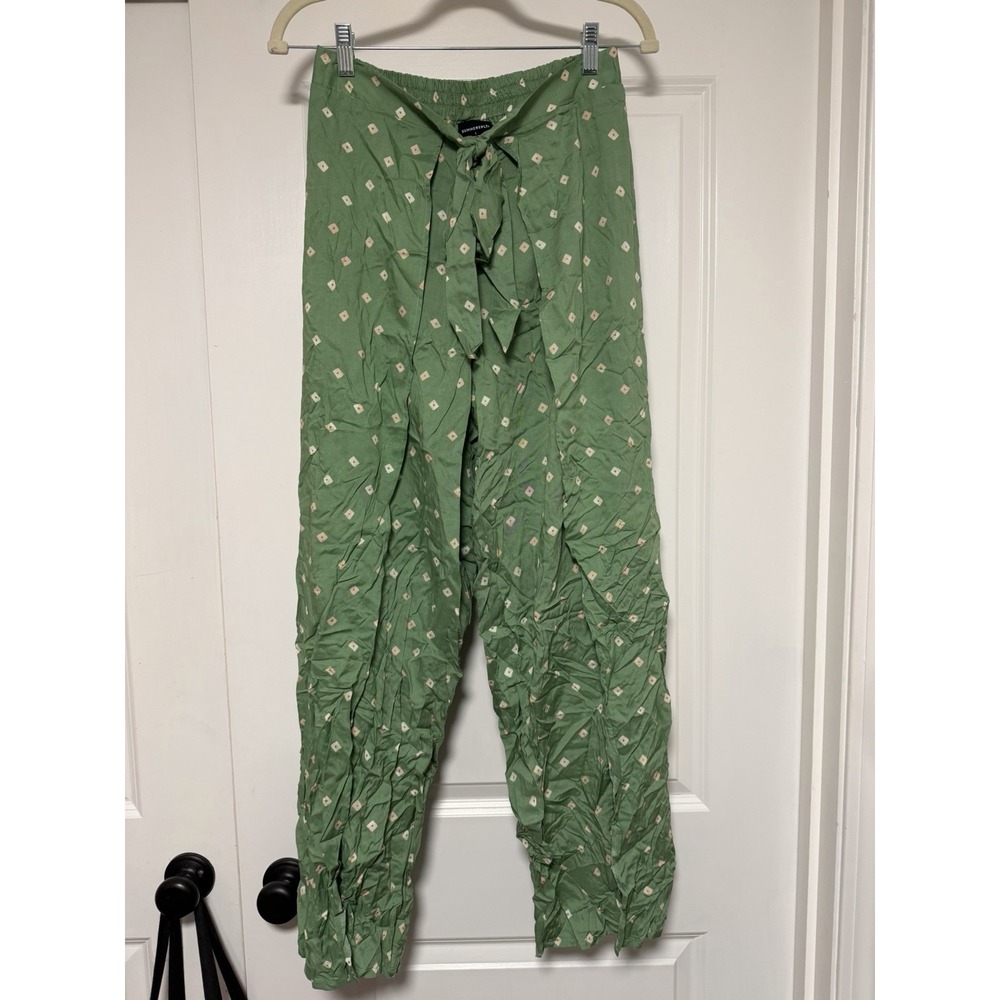 Summersalt, The Easy Breezy Eco Voile Wrap Pant Diamond Dot Green Size Small